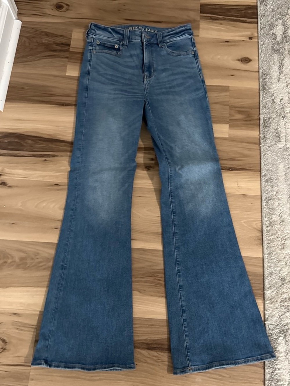 American Eagle Outfitters Blue High-Rise Flare Wide Leg Jeans